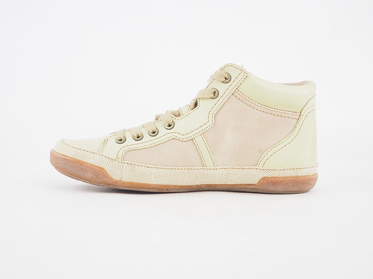 Womens Timberland Northport 3964R Cream Leather Fabric Lace Up Chukka Boots