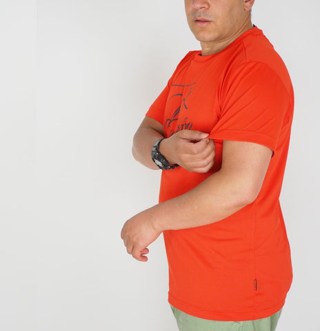Mens Jack Wolfskin Baselayer 5007841 Bright Pumpkin Casual Short Sleeve T Shirt