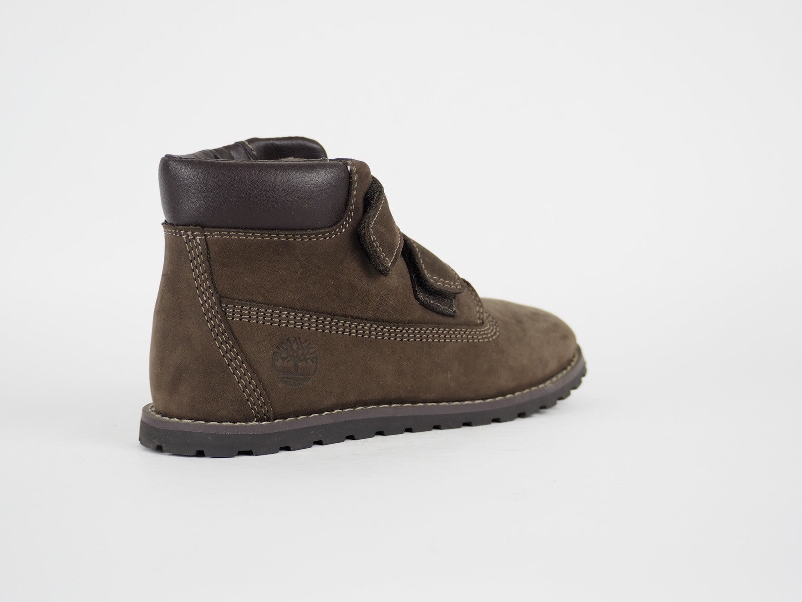 Infants Timberland EK A127B Dark Brown Leather 2 Strap Casual Boots Boys Shoes