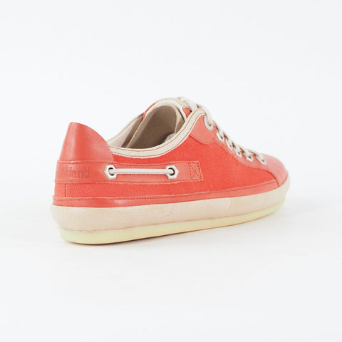 Womens Timberland Vintera Ox 16686 Red Leather Canvas Lace Up Casual Shoes
