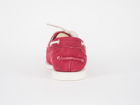 Womens Timberland EK Classic 8359A Burgundy Leather 2 Eye Casual Boat Shoes
