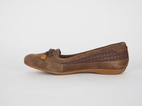 Womens Timberland Falmouth 8021R Brown Suede Slip On Ballerina Shoes