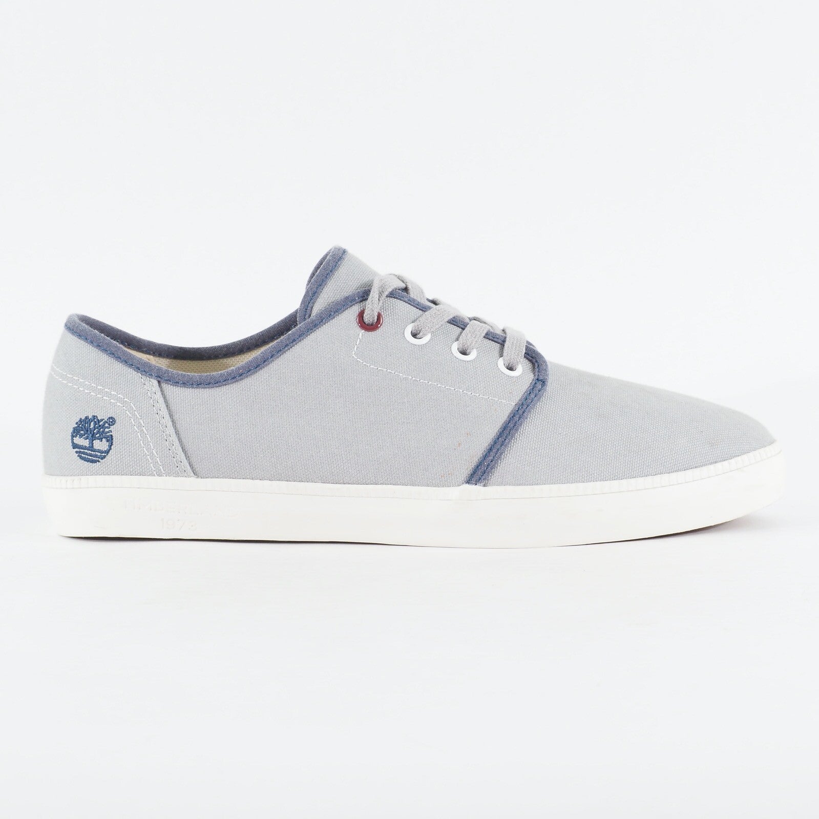 Mens Timberland Newport Bay A16F1 Light Grey Canvas Lace Up Low Top Casual Shoes