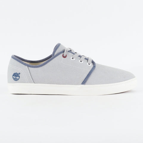 Mens Timberland Newport Bay A16F1 Light Grey Canvas Lace Up Low Top Casual Shoes