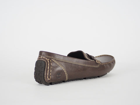 Womens Timberland Links Driver 63623 Dk Brown Leather Slip On Loafer Shoes