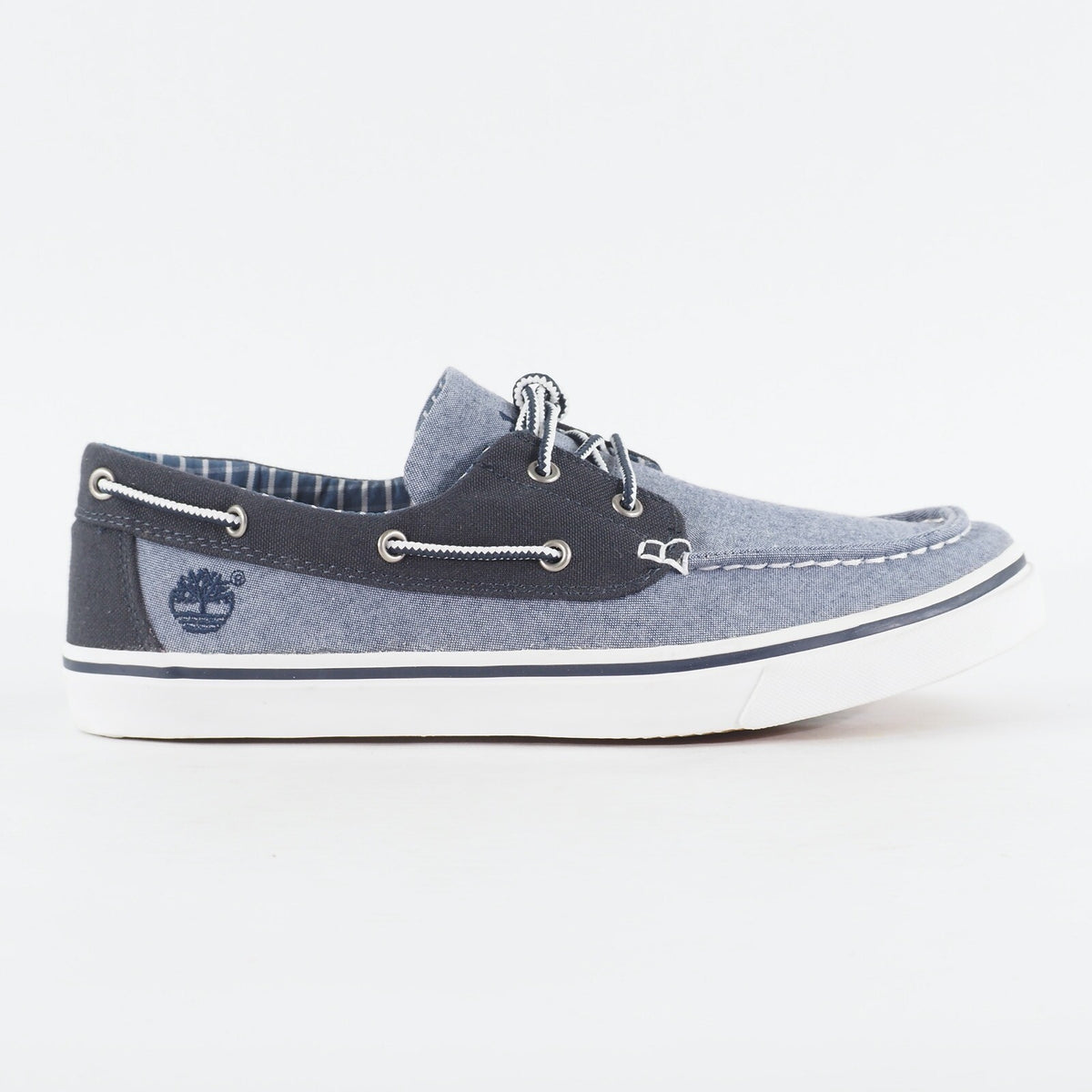 Mens Timberland New Market Ox 6537R Light Navy Canvas Lace Up Casual Boat Shoes
