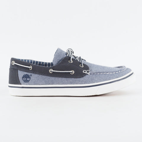 Mens Timberland New Market Ox 6537R Light Navy Canvas Lace Up Casual Boat Shoes