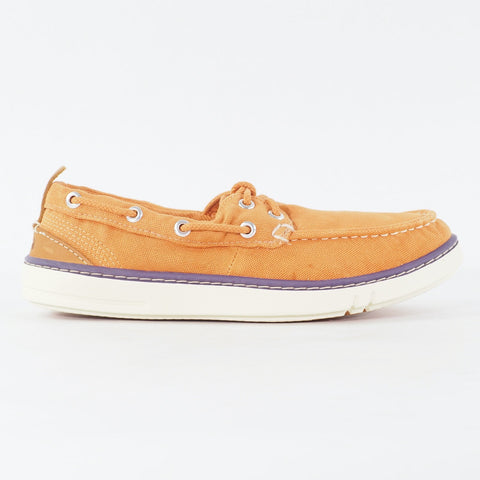 Womens Timberland Hookset 2 Eye 8441B Light Orange Canvas Lace Casual Boat Shoes