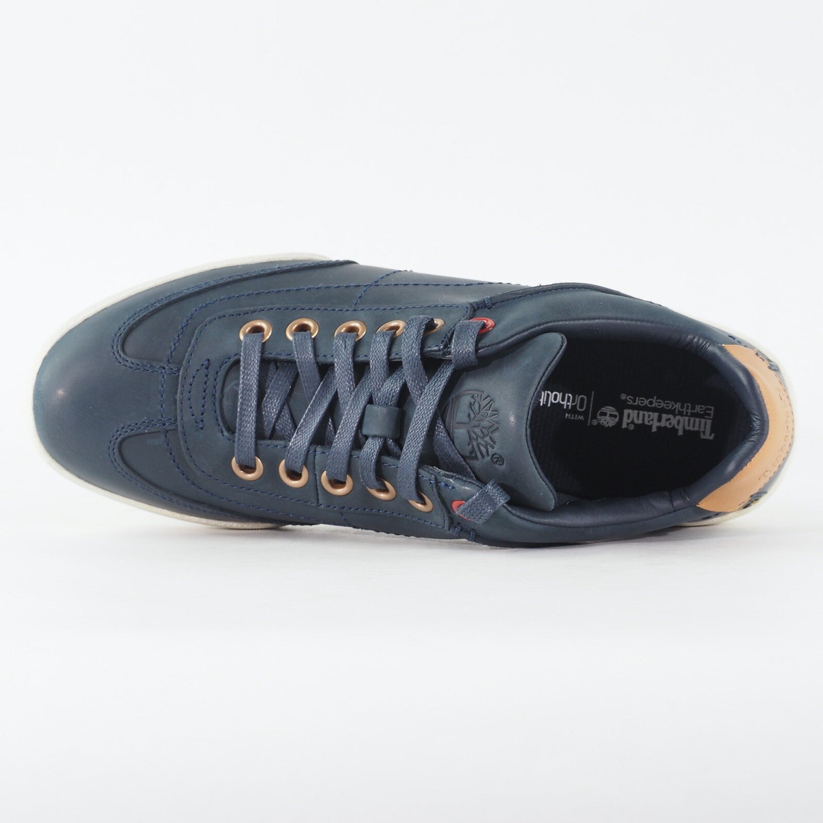 Mens Timberland EK Splitcup 9441B Navy Blue Leather Lace Up Low Top Casual Shoes