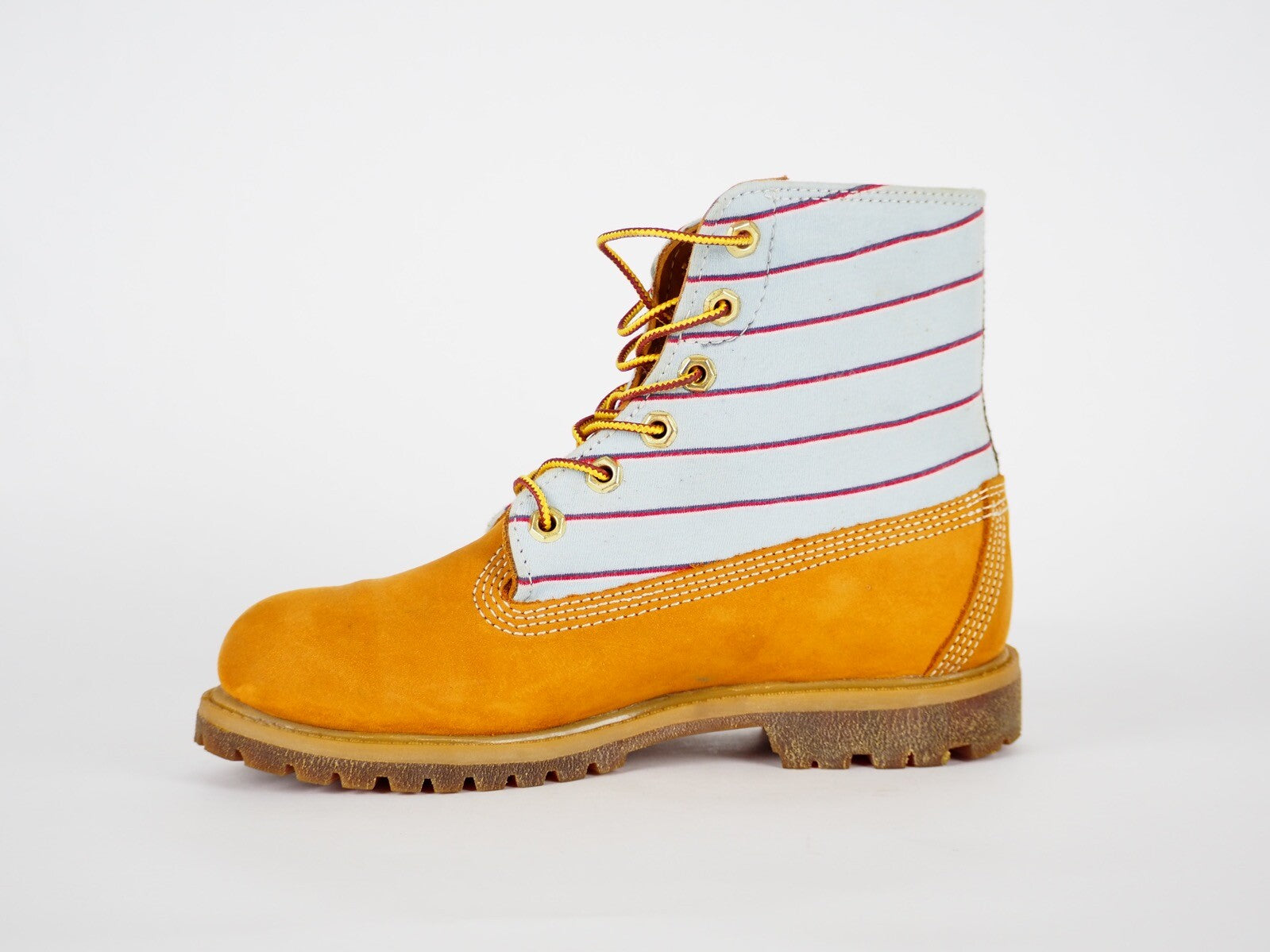 Womens Timberland Nadege 6 Inch 3711R Wheat Leather Fabric Lace Up Chukka Boots