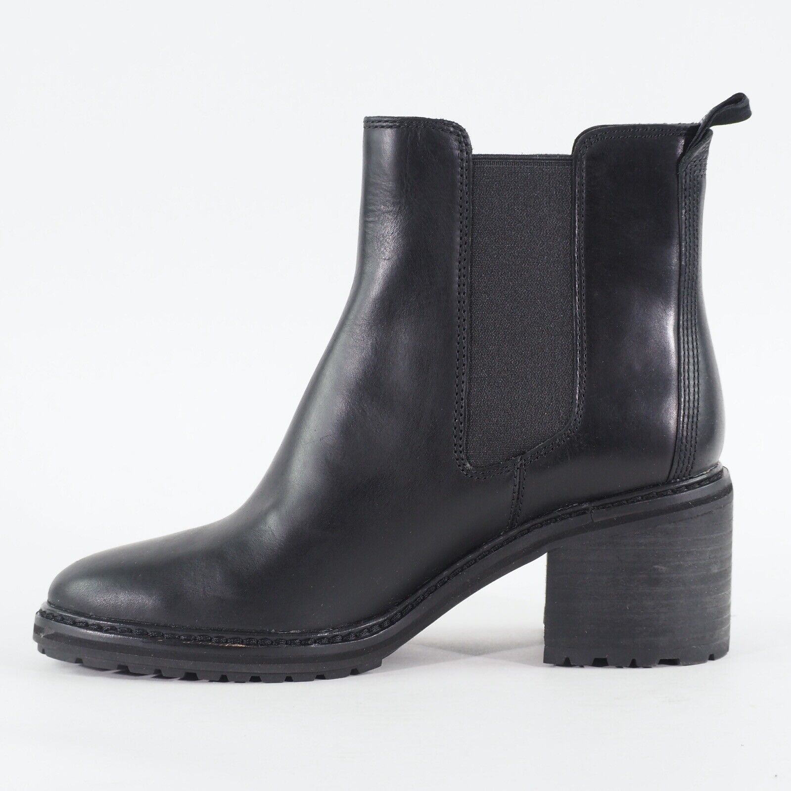 Womens Timberland Sienna High Chelsea A23KW Black Leather Casual Heeled Boots