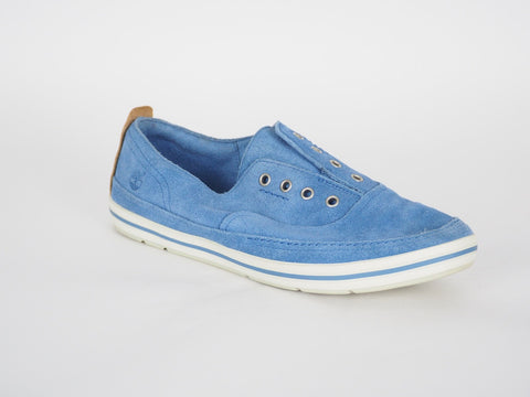 Womens Timberland EK Casco Bay 8429B Blue Leather Laceless Trainers Casual Shoes