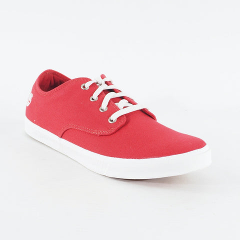 Mens Timberland Hookset 4 Eye 9321B Bright Red Canvas Laced Low Top Casual Shoes