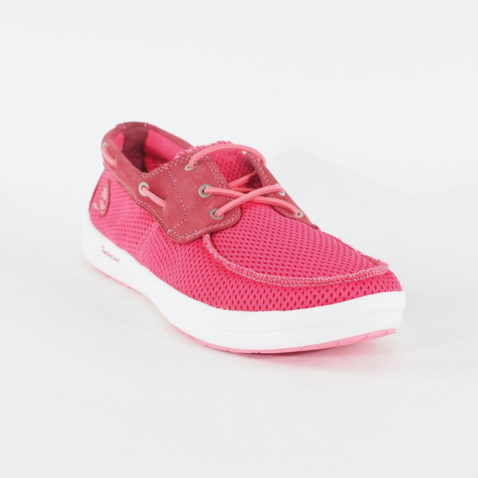 Womens Timberland EK Seneca 3730A Rose Red Fabric / Leather Lace Up Casual Shoes