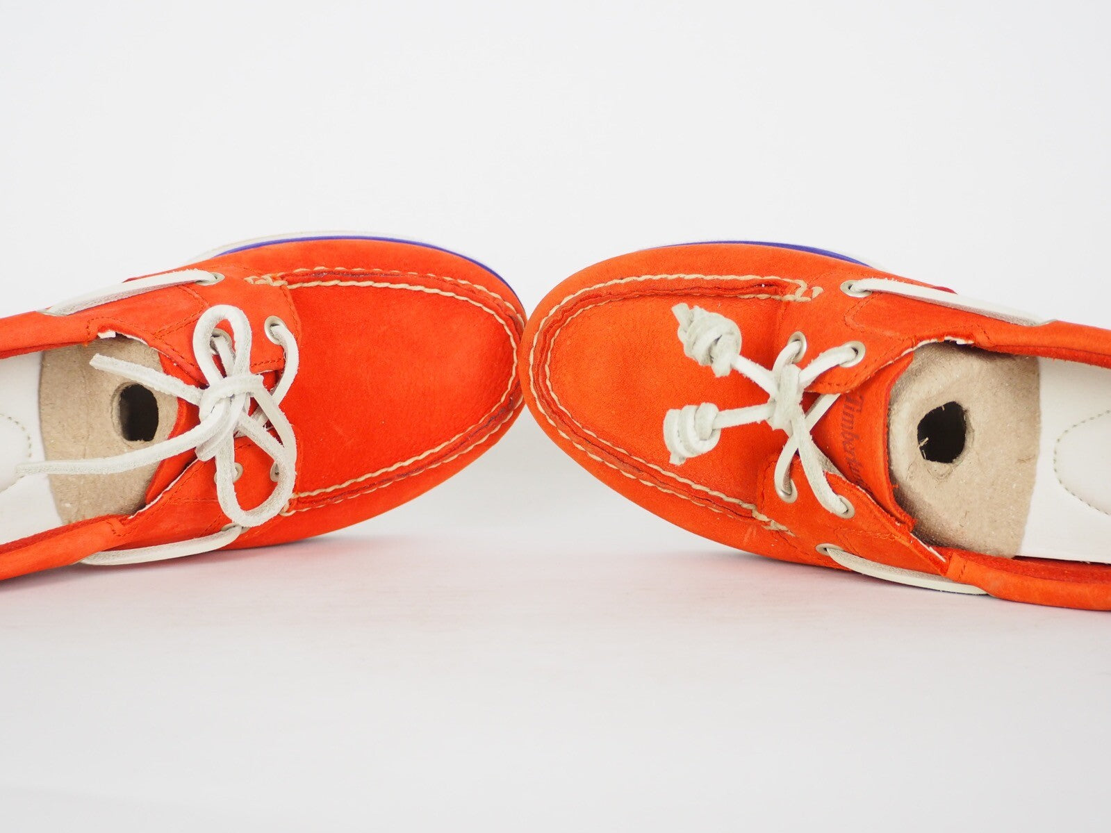 Womens Timberland EK Classic 2 Eye 8860R Orange Leather Boat Shoes UK 5