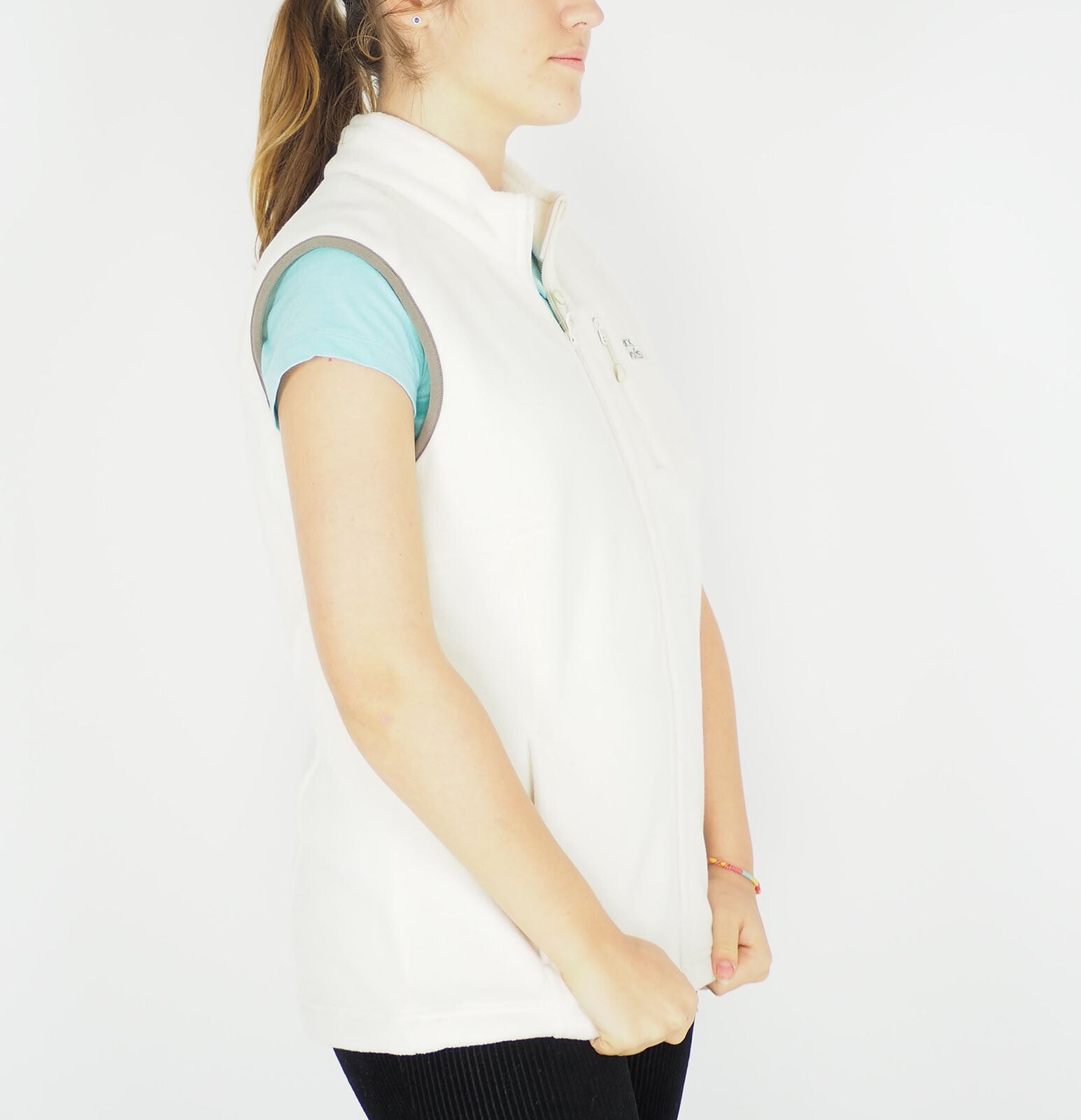 Womens Jack Wolfskin Winnipeg 1702911 White Sand Zip Up Fleece Bodywormer Vest