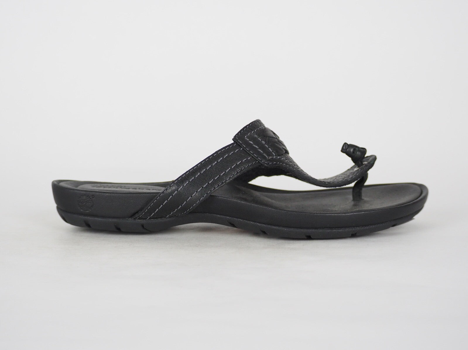 Womens Timberland EK 8108R Black Leather Sliders Casual Summer Thong Flip Flops