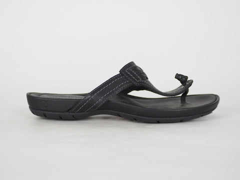 Womens Timberland EK 8108R Black Leather Sliders Casual Summer Thong Flip Flops
