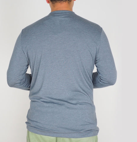 Mens Jack Wolfskin Tencel Print 1807501 Pebble Grey Casual Soft Longsleeve Shirt