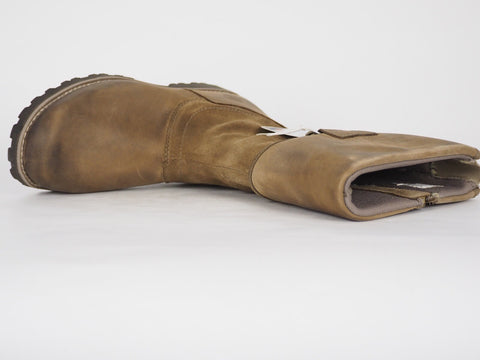 Girls Timberland Earthkeepers 80938 Tan Leather Zip Up Warm Shoes Winter Boots