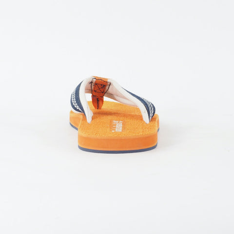 Mens Timberland Dunes Flip-Flop A13ZL Orange Navy Leather Thong Flip Flop