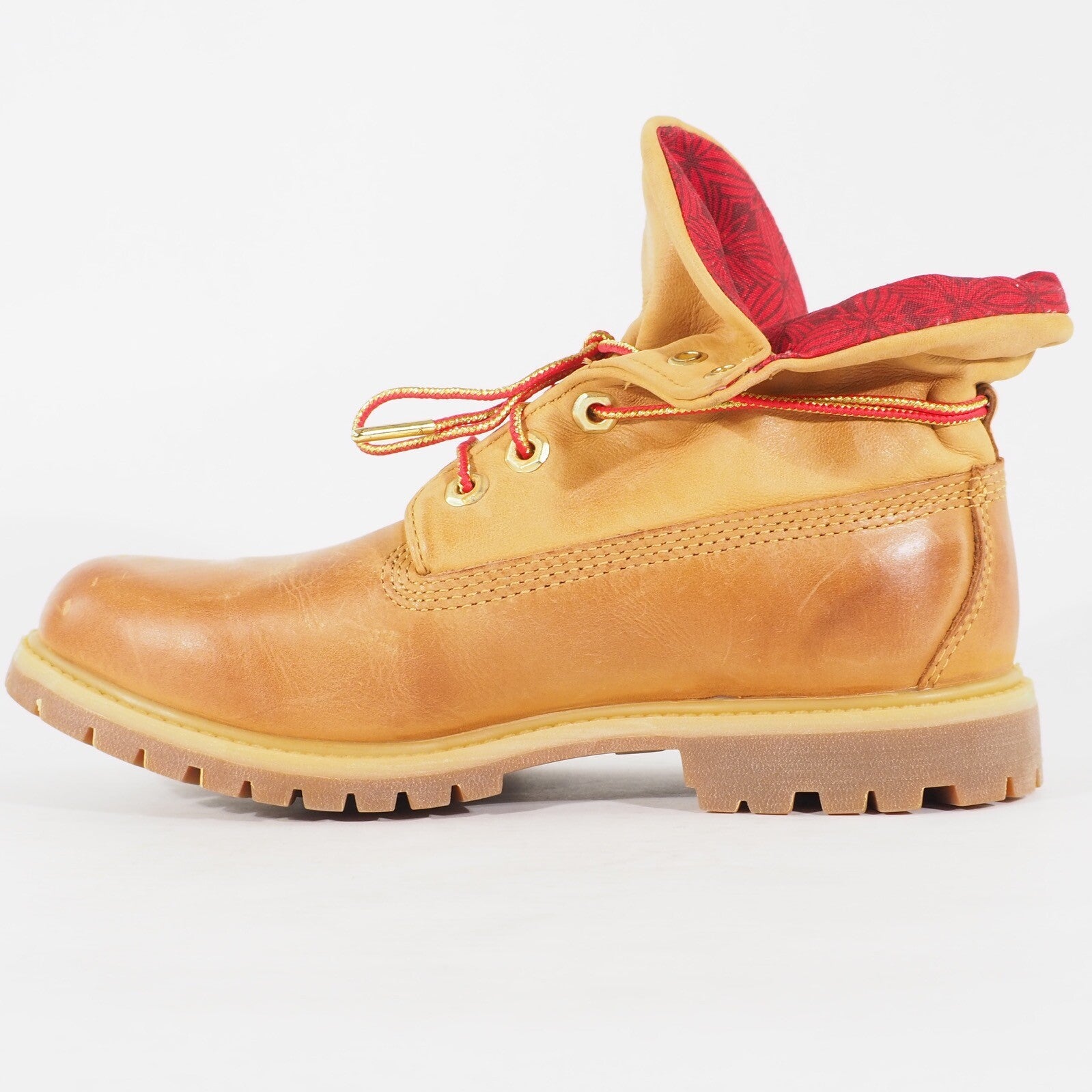 Womens Timberland Roll Top A242S Wheat Leather Lace Waterproof Walking Boots