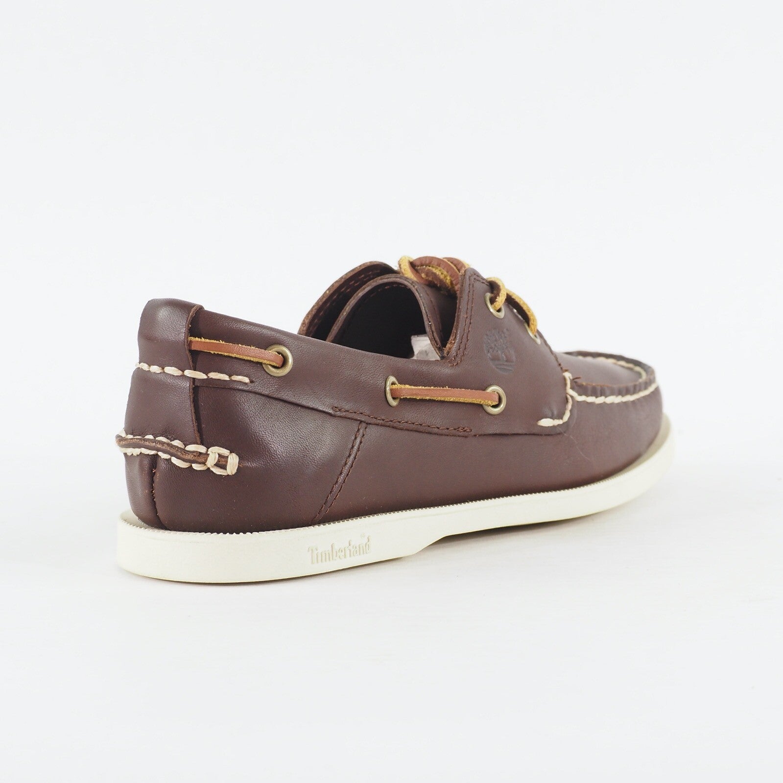 Mens Timberland Heritage 2-Eye 6501R Brown Leather Lace Up Casual Boat Shoes