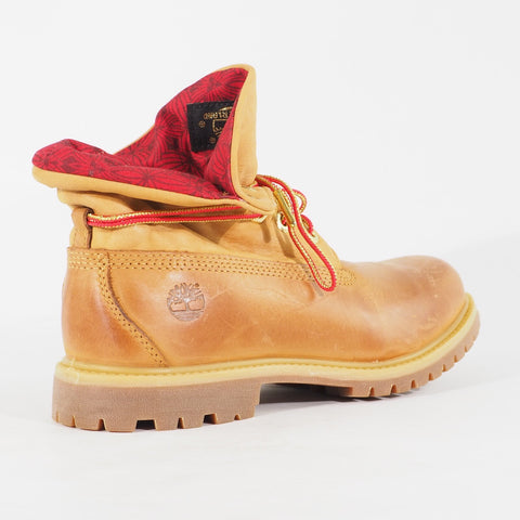 Womens Timberland Roll Top A242S Wheat Leather Lace Waterproof Walking Boots