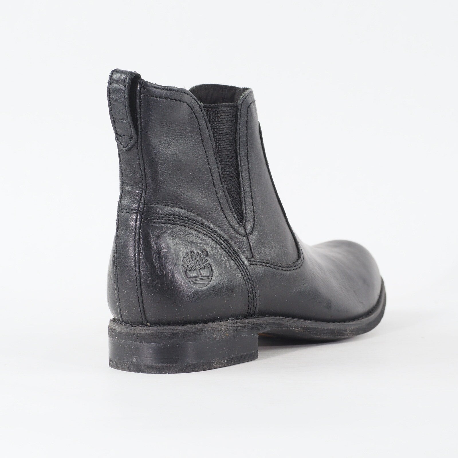Womens Timberland EK Savin Hill 8669A Black Leather Pull On Casual Chelsea Boots