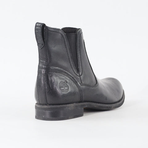 Womens Timberland EK Savin Hill 8669A Black Leather Pull On Casual Chelsea Boots