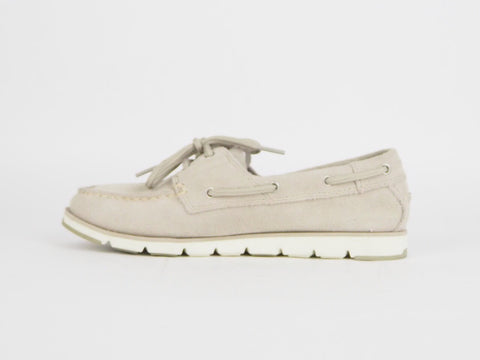 Womens Timberland 2 Eye Falls A1P84 Grey Suede Boat Casual Lace Up Shoes