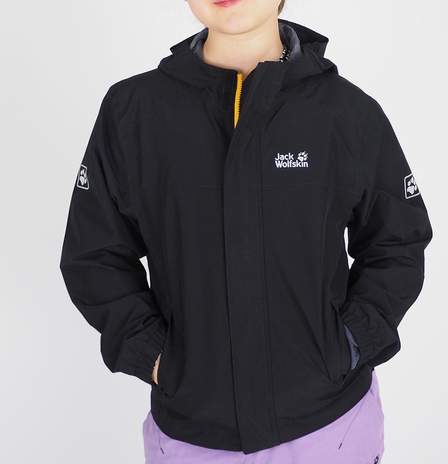Kids Unisex Jack Wolfskin Oak Creek 1607111 Black Waterproof Jacket