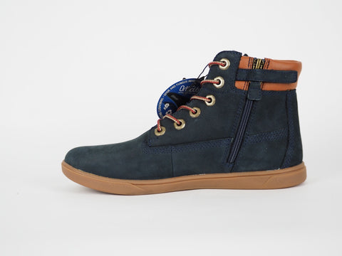 Boys Timberland Classic Groveton 6 In A161T Blue Leather Trainers Chukka Boots