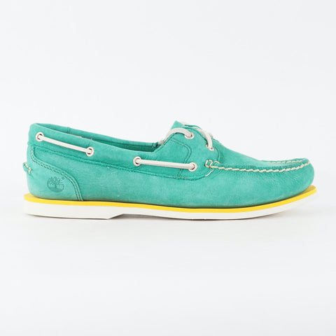 Womens Timberland EK Harbourside 8858R Seafoam Green Leather Casual Boat Shoes