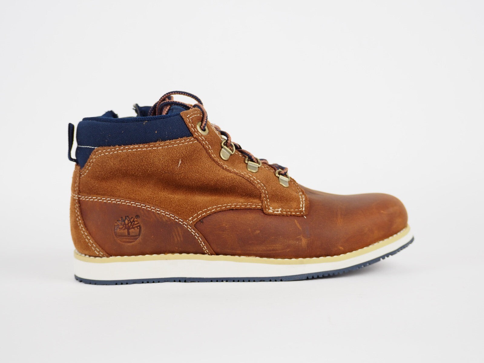 Boys Timberland Earthkeepers A1246 Brown Leather Smart Casual Side Zip Shoes