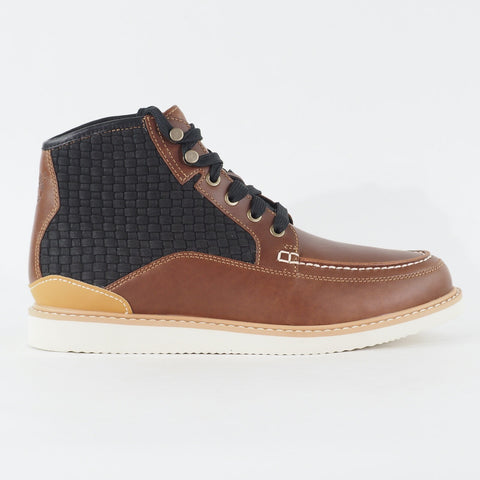 Mens Timberland Newmarket A17A3 Warm Brown / Black Leather Lace Up Casual Boots