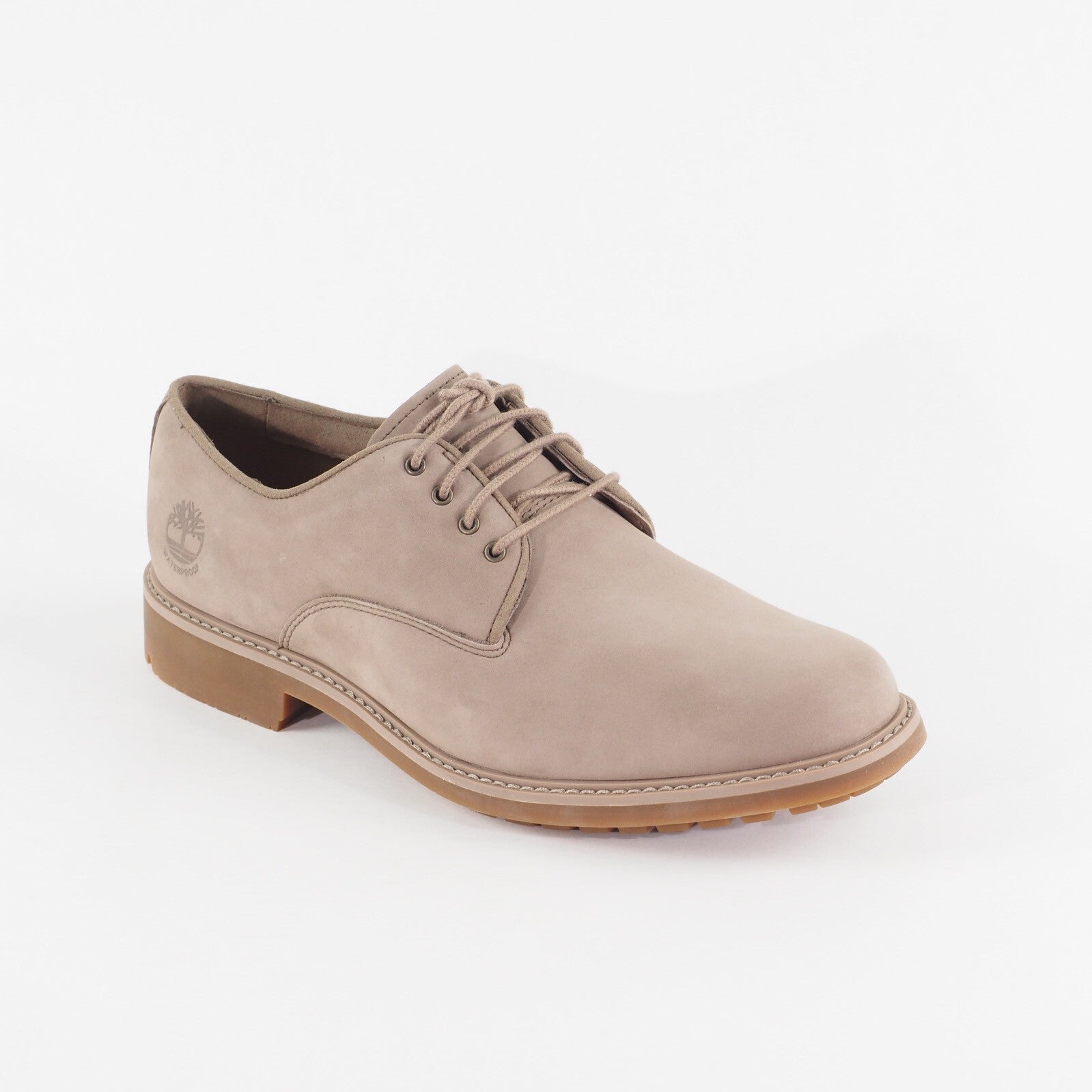 Mens Timberland Strombucks OX A43SY Beige Leather Lace Waterproof Walking Shoes