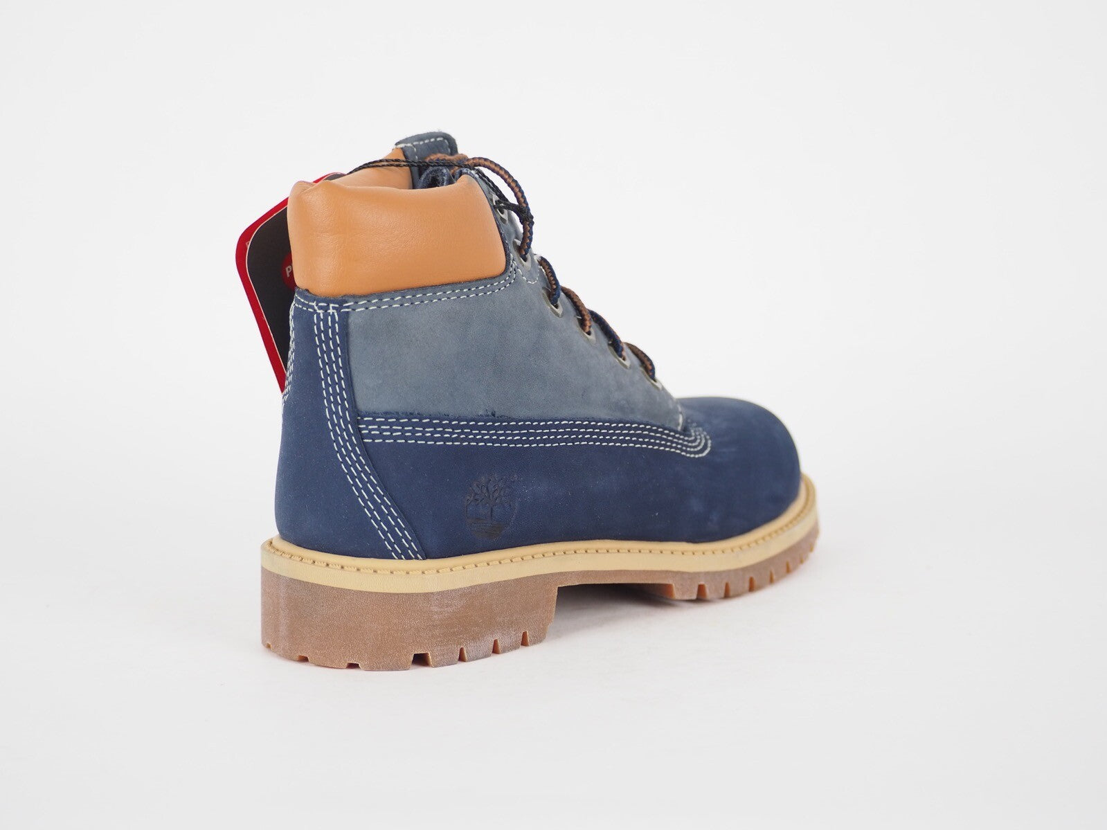 Boys Timberland 6 In Premium A119B Blue Leather Nubuck Casual Kids Chukka Boots