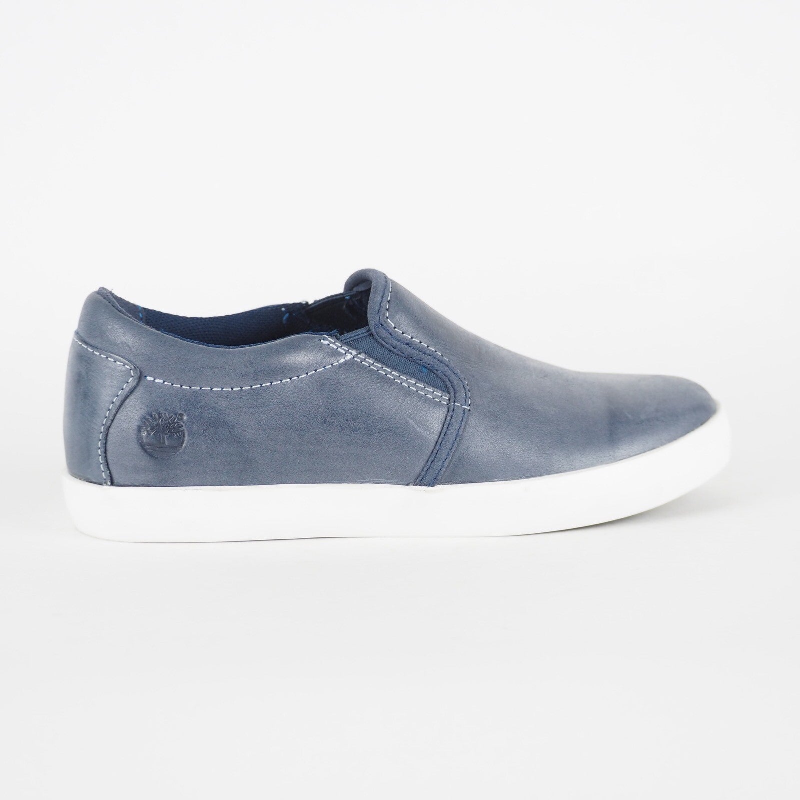 Womens Timberland Brattleboro A18SJ Navy Blue Leather Shoes Slip On Low Trainers