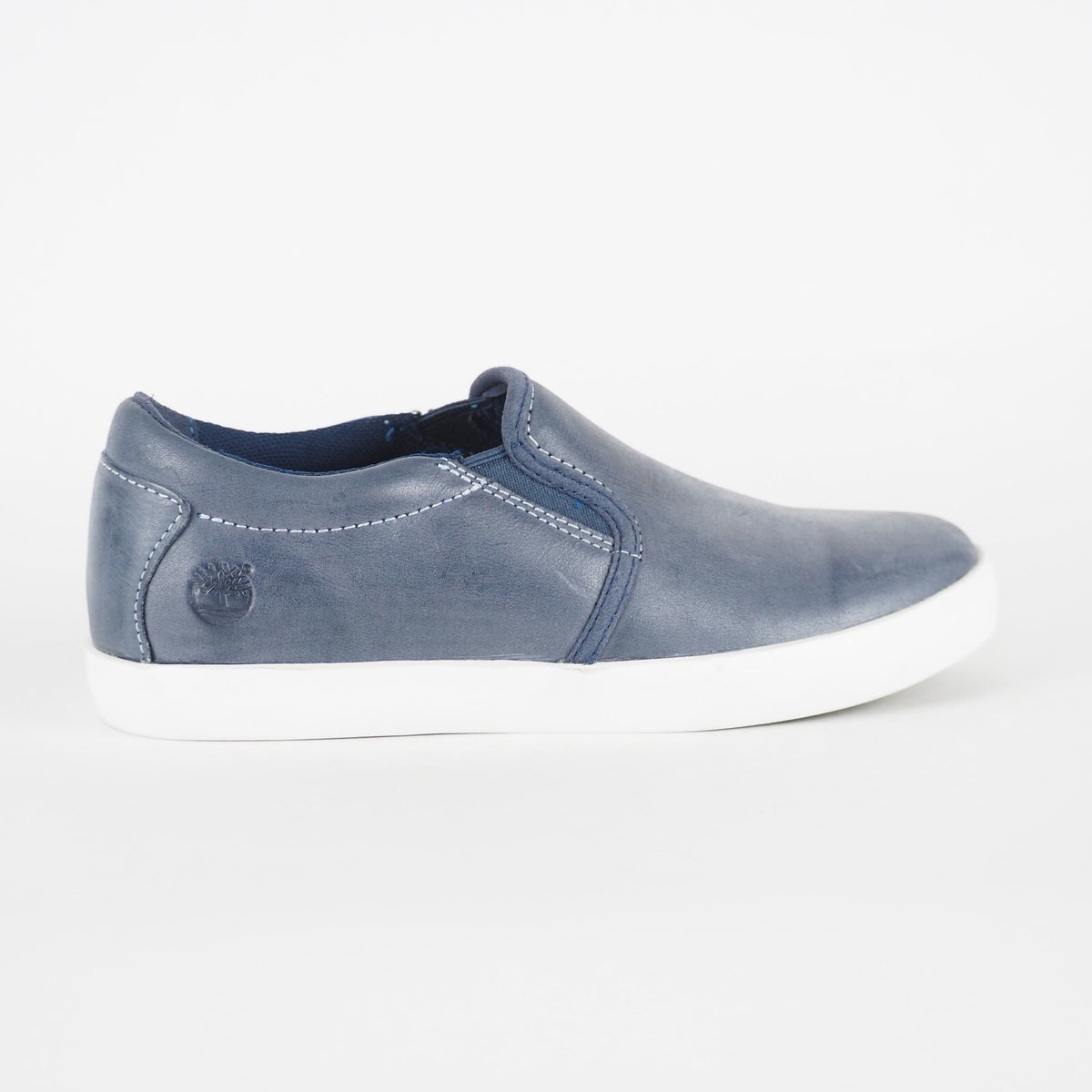 Womens Timberland Brattleboro A18SJ Navy Blue Leather Shoes Slip On Low Trainers