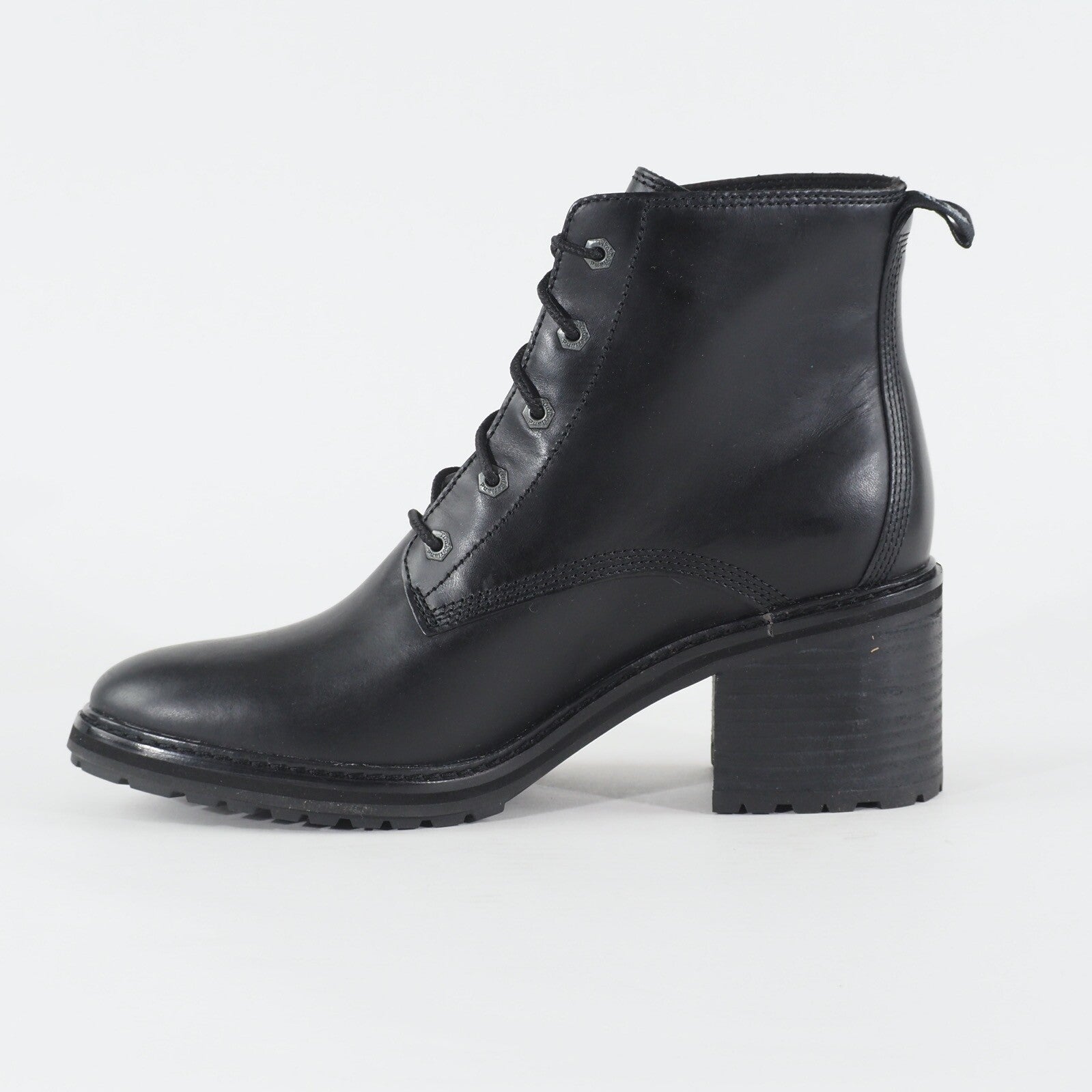 Womens Timberland Sienna High A23MH Black Leather Lace Up Casual Ankle Boots