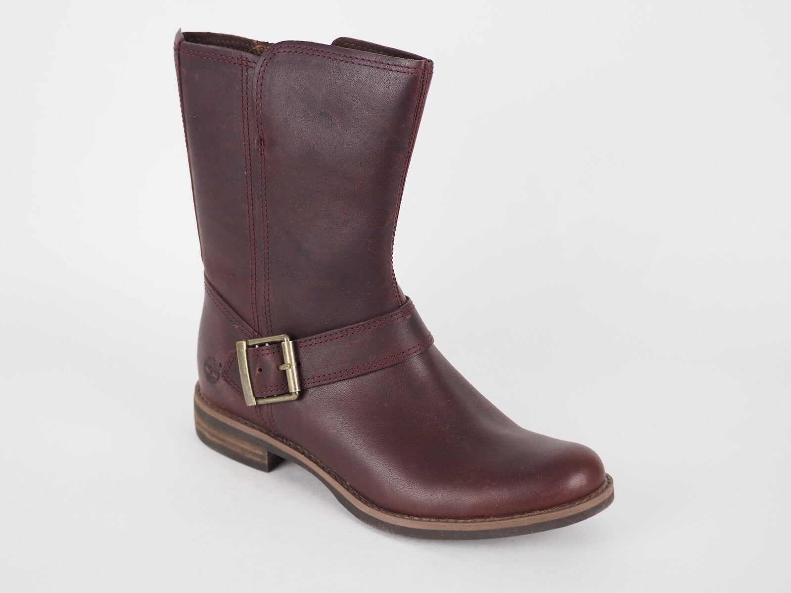 Womens Timberland Savin Hill A122M Burgundy Leather Side Zip Mid Winter Boots