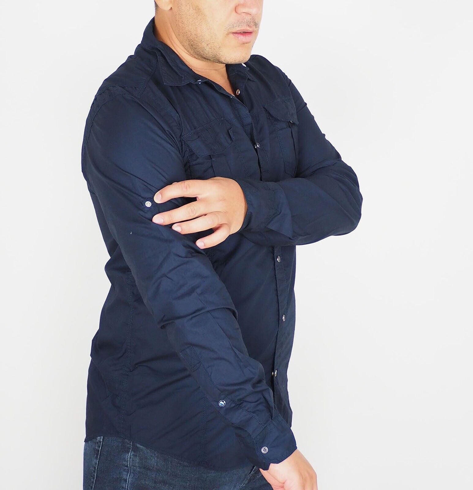 Mens The Original Ben Sherman MA1350M Dangerous Classic Navy Regular Fit Shirt