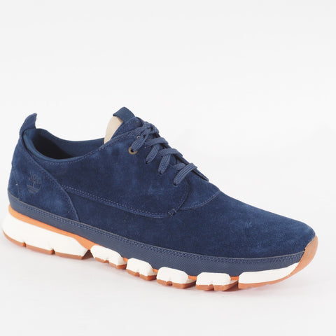 Mens Timberland Wharf District A1656 Navy Blue Leathe Lace Up Smart Casual Shoes