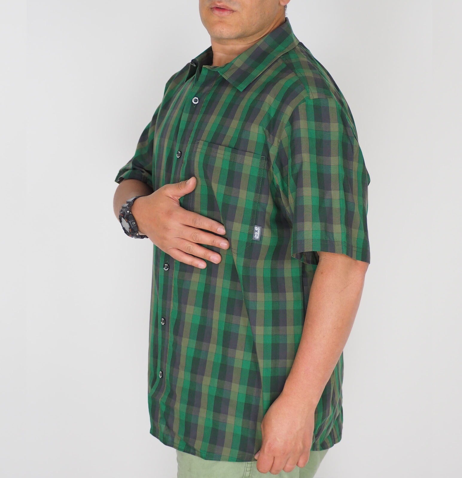 Mens Jack Wolfskin 5007861 Spruce Checks Short Sleeved Shirt 