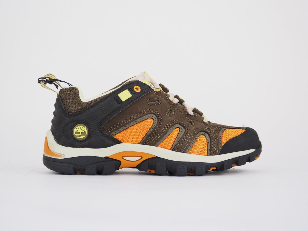 Boys Timberland Hypertrail Hiker 58710 Orange / Brown Leather Kids Walking Shoes