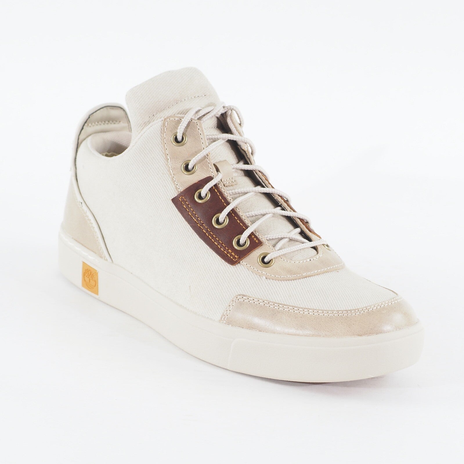 Mens Timberland Amherst Chukka A1A77 Light Grey Canvas High Top Casual Shoes