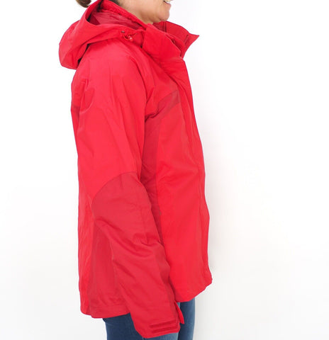 Womens Jack Wolfskin Topaz 5005471 Red Fire Zip Up Hooded Warm Hiking Jacket
