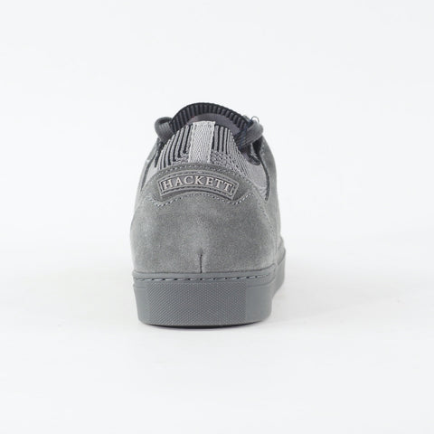 Mens Hackett London Entry Knit HMS20855 945 Grey Leather Textile Casual Shoes