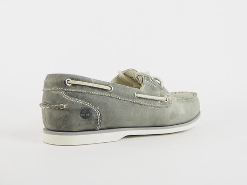 Womens Timberland Damen Amherst 2 Eyed  27618 Grey Leather Lace Up Boat Shoes
